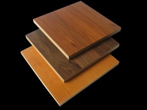 Pieces of Veer wood, showing how the surfaces and edges are of different wood.